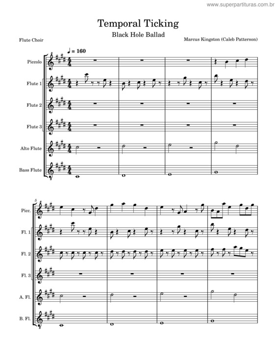 Partitura da música Temporal Ticking