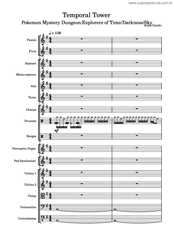 Partitura da música Temporal Tower – Pokemon Mystery Dungeon: Explorers Of Time/Darkness/Sky