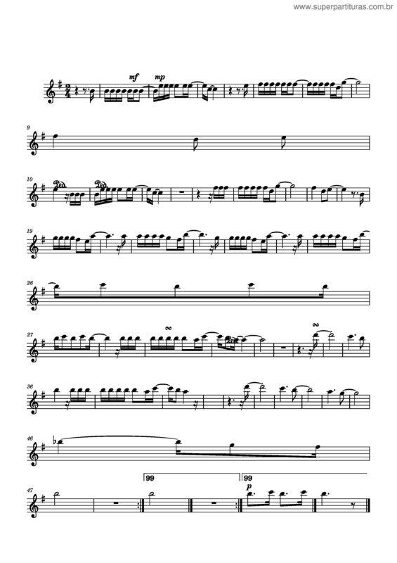 Partitura da música Temporal v.2