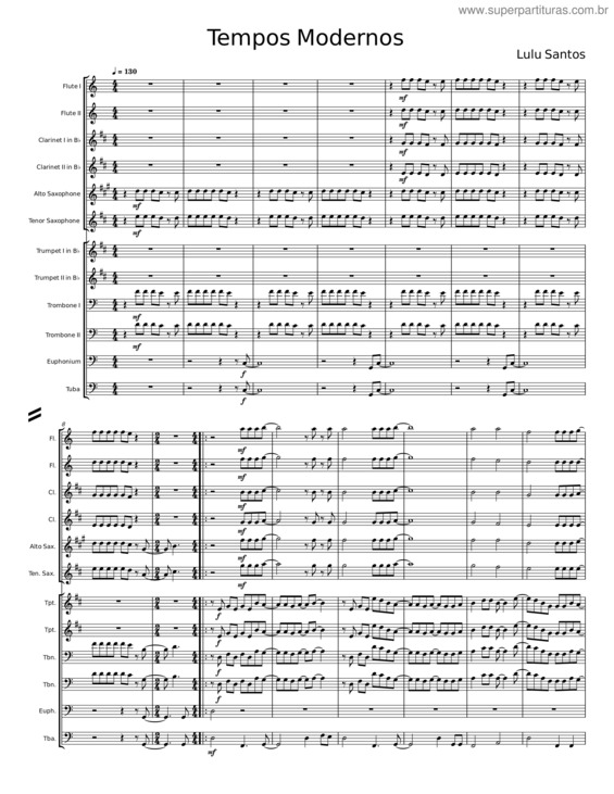 Partitura da música Tempos Modernos – Lulu Santos v.5