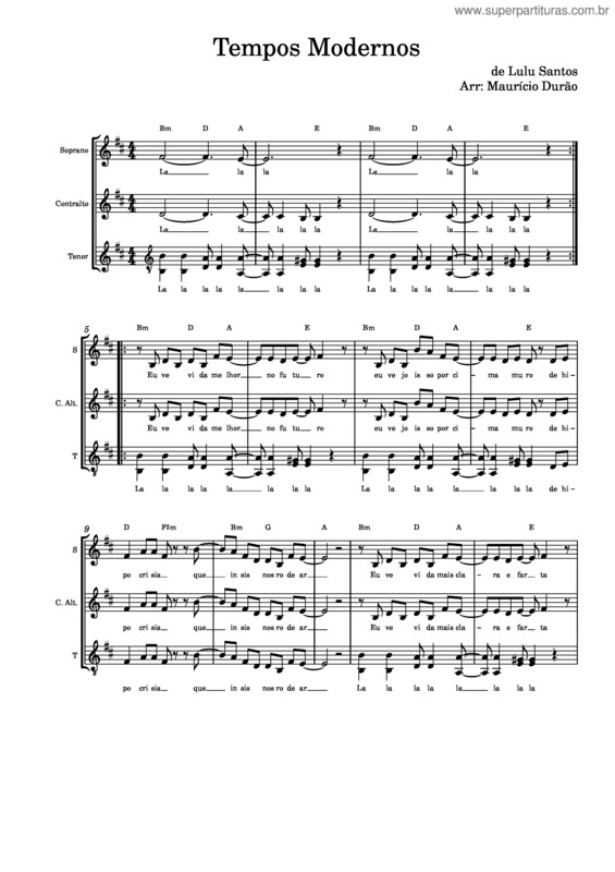 Partitura da música Tempos_Modernos