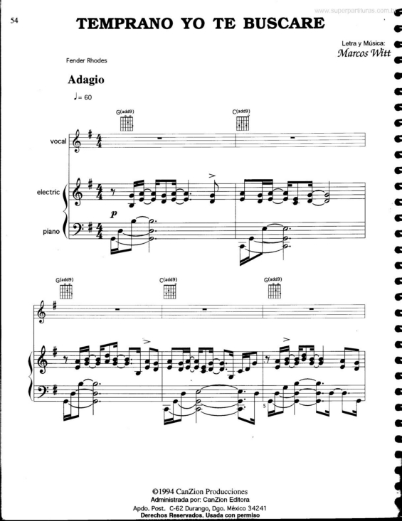 Partitura da música Temprano Yo Te Buscare