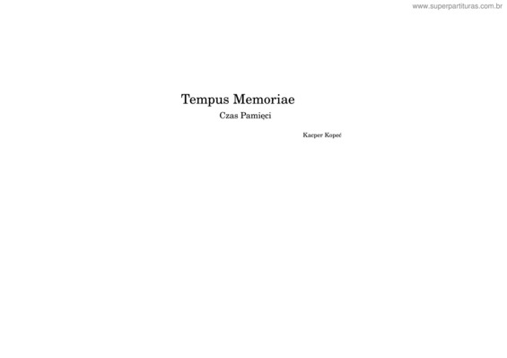 Partitura da música Tempus Memoriae