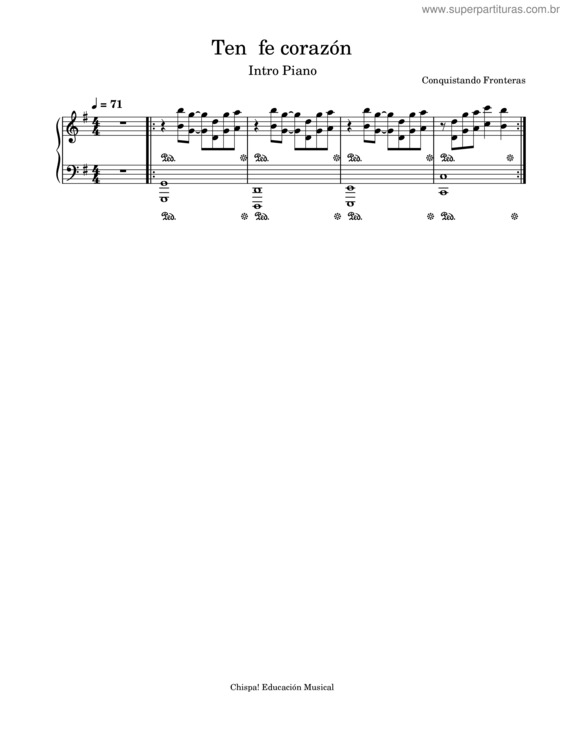 Partitura da música Ten Fe Corazón