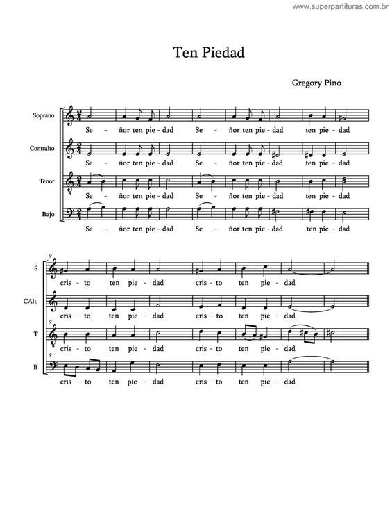 Partitura da música Ten Piedad