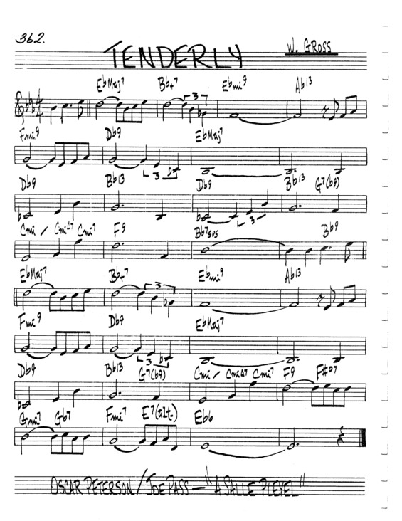 Partitura da música Tenderly v.9