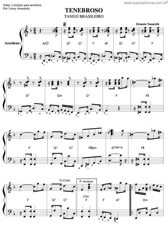 Partitura da música Tenebroso v.4