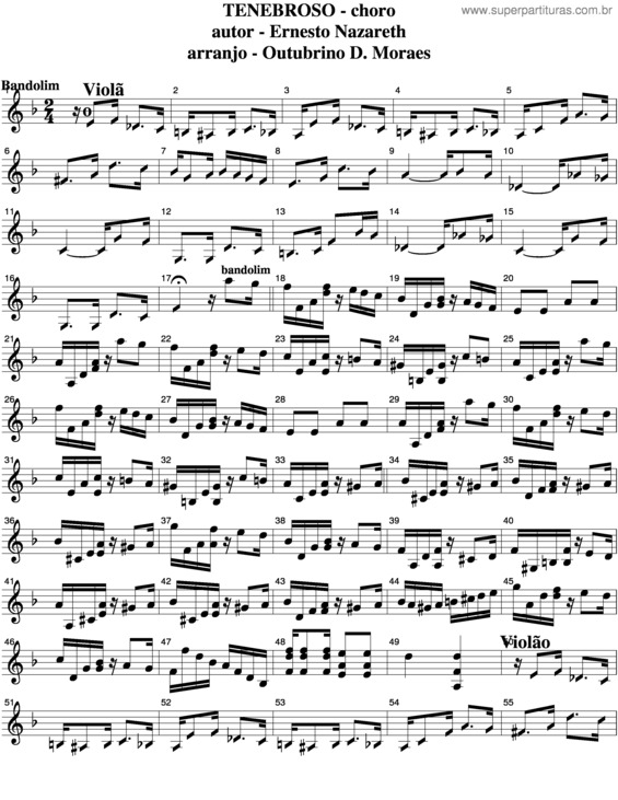 Partitura da música Tenebroso v.6