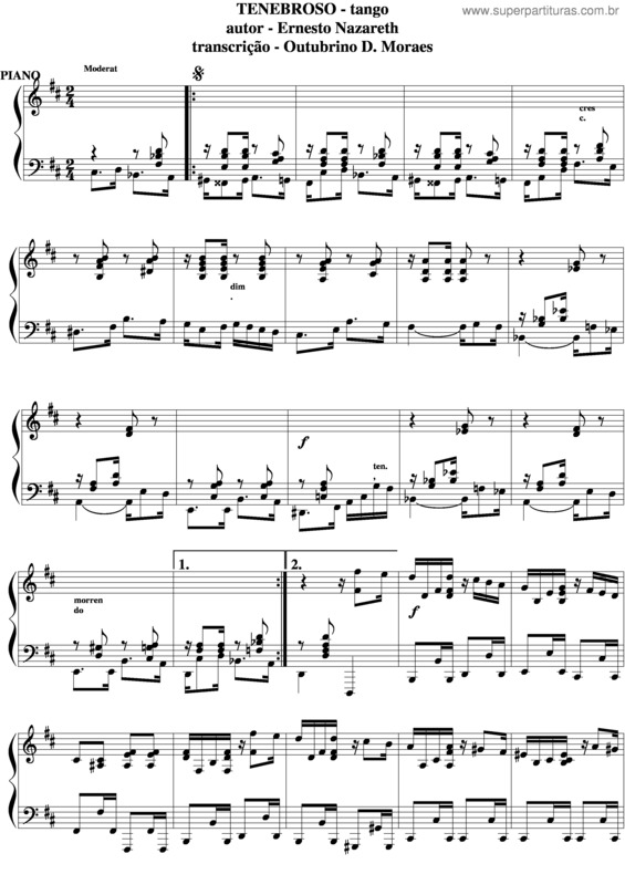 Partitura da música Tenebroso v.8