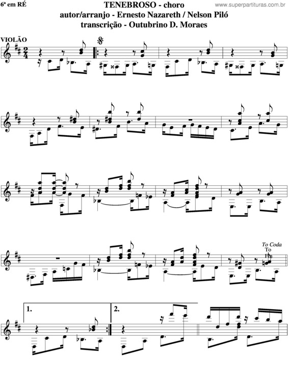 Partitura da música Tenebroso v.9