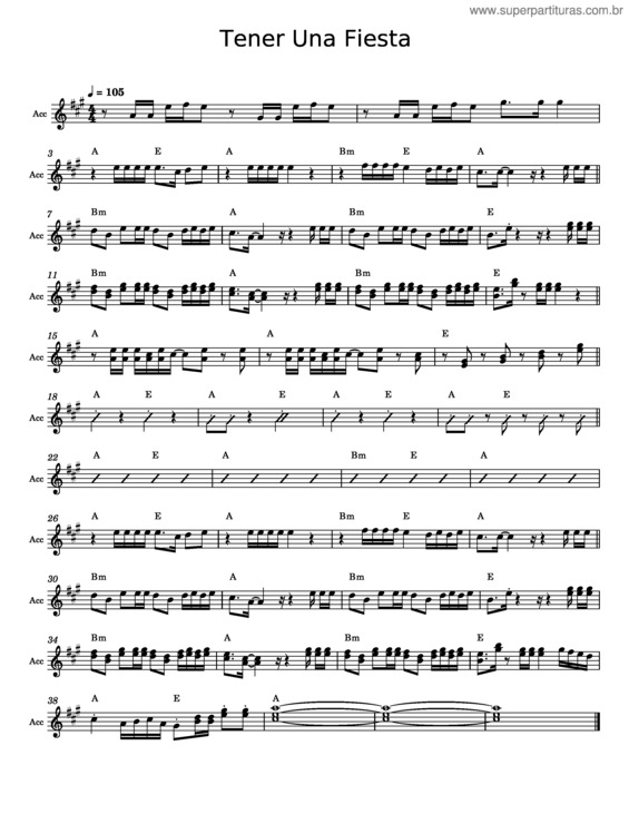 Partitura da música Tener Una Fiesta – Misc Tunes