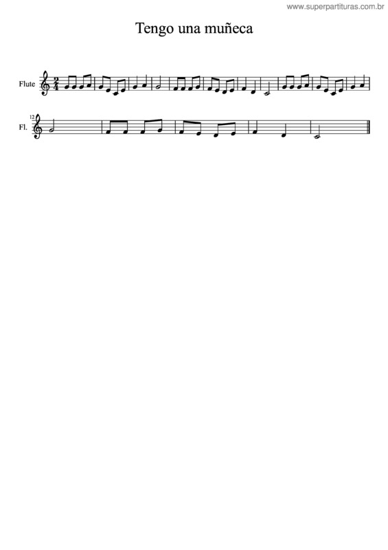 Partitura da música Tengo Una Muñeca Vestida De Azul v.2