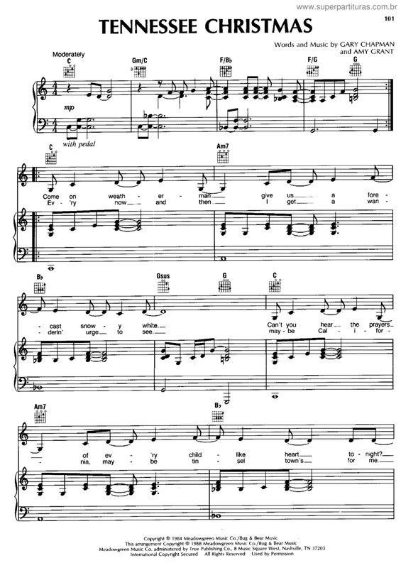 Partitura da música Tennessee Christmas