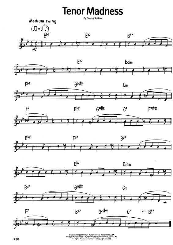 Partitura da música Tenor Madness v.9