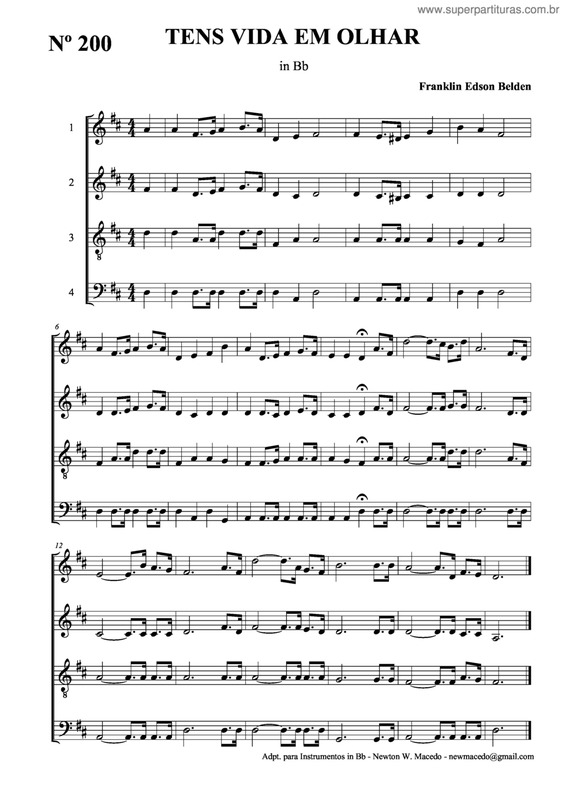 Partitura da música Tens Vida Em Olhar v.2