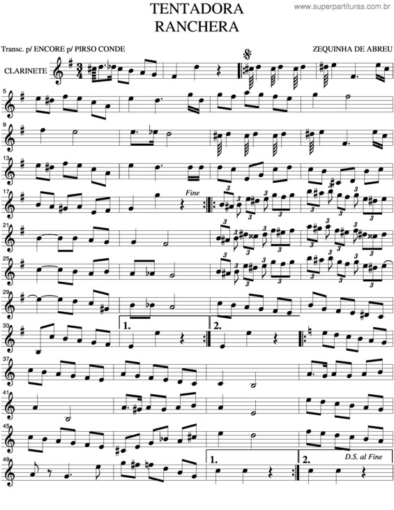 Partitura da música Tentadora