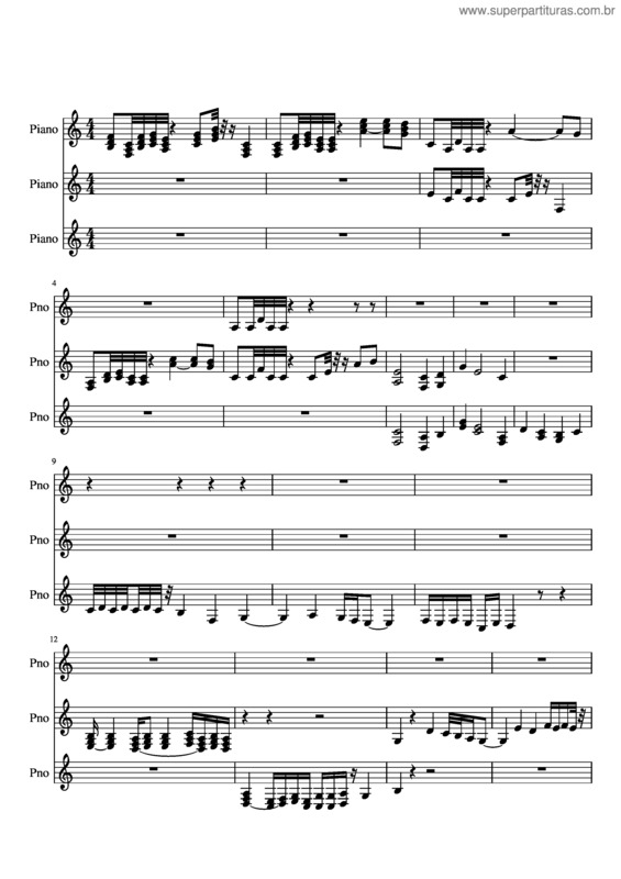 Partitura da música Tentativa Msc C 2