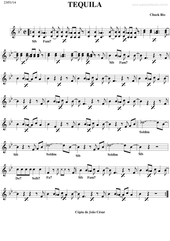 Partitura da música Tequila