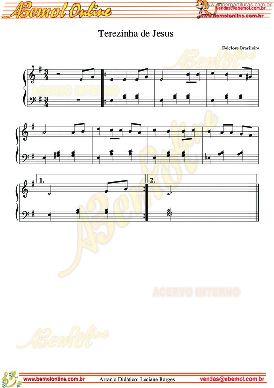 Partitura da música Terezinha De Jesus v.3