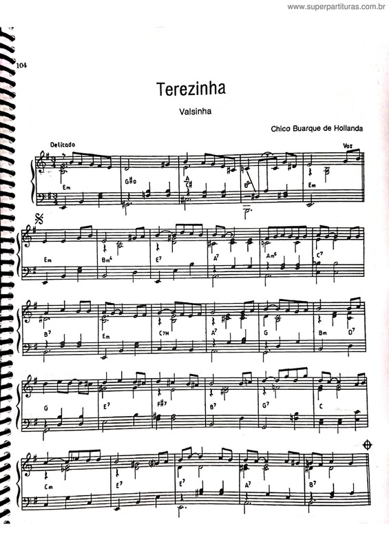 Partitura da música Terezinha v.2