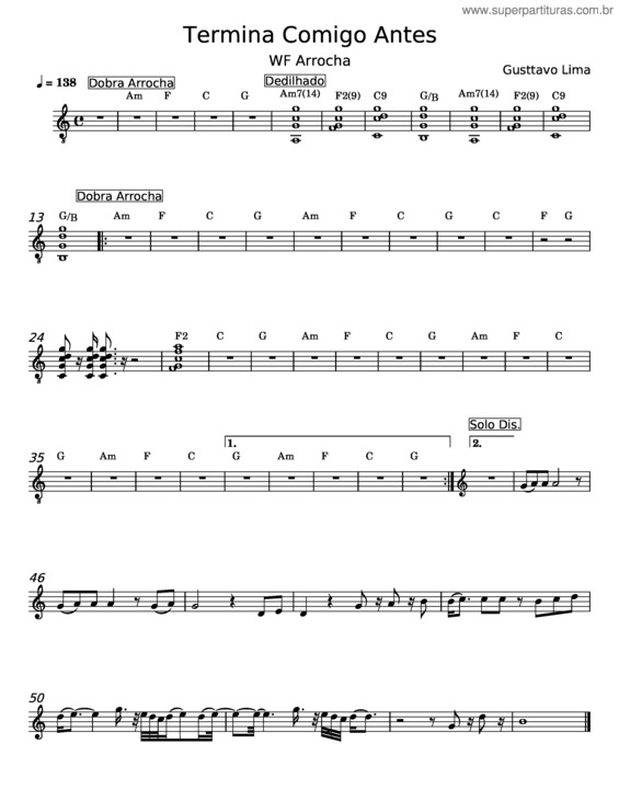 Partitura da música Termina Comigo Antes – Gusttavo Lima v.2