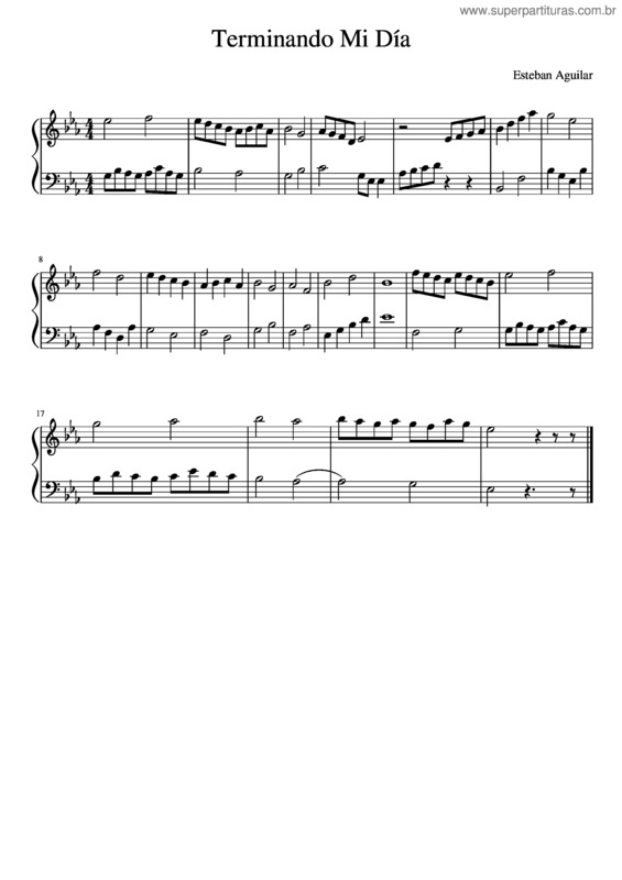 Partitura da música Terminando Mi Día