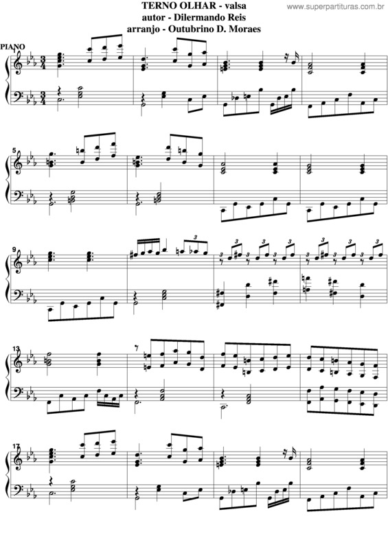 Partitura da música Terno Olhar v.2