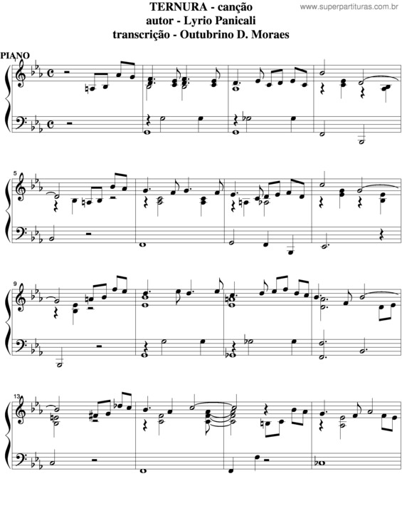 Partitura da música Ternura v.17