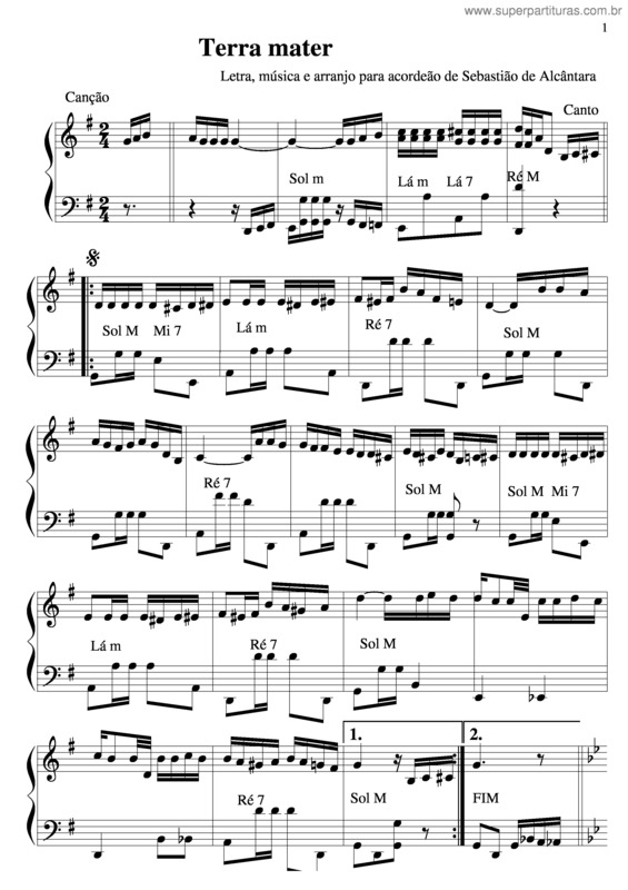 Partitura da música Ternura v.18