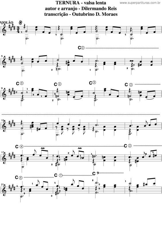 Partitura da música Ternura v.5