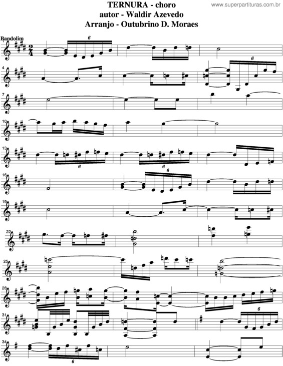 Partitura da música Ternura v.8