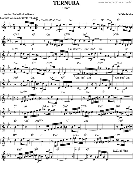 Partitura da música Ternura v.9