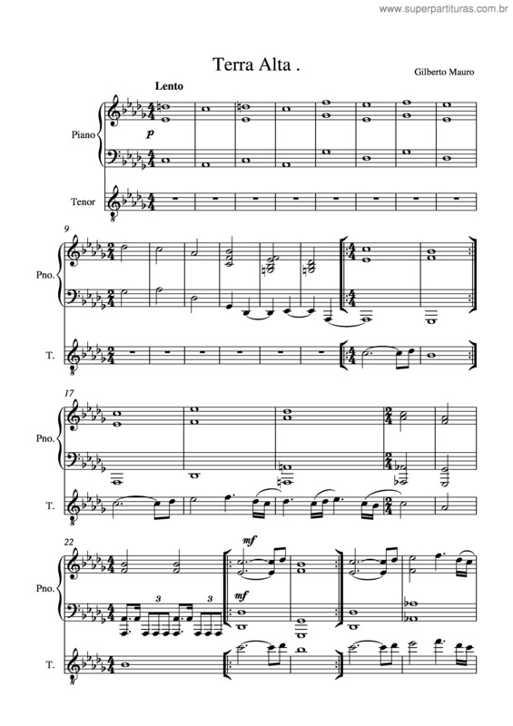 Partitura da música Terra alta