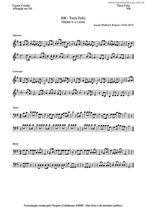 Partitura da música Terra Feliz v.4