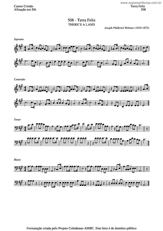 Partitura da música Terra Feliz v.5