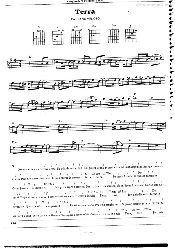 Partitura da música Terra