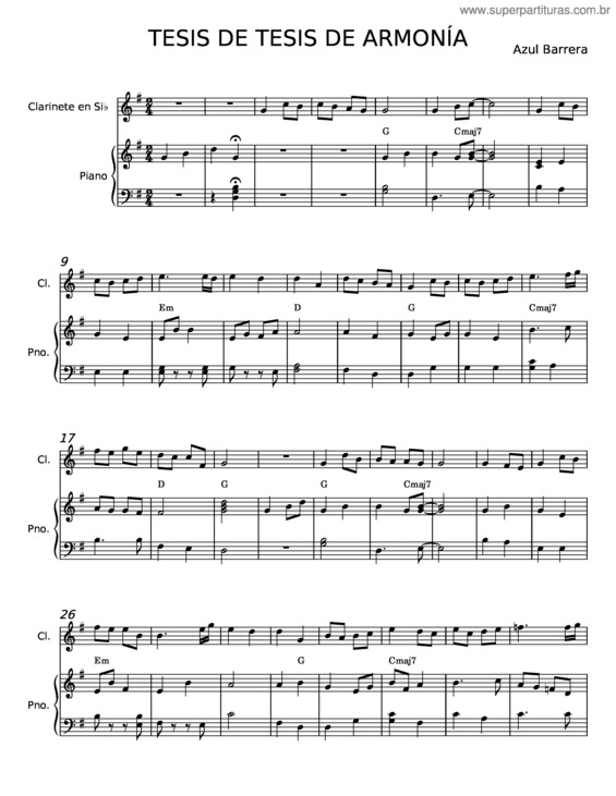 Partitura da música Tesis De Armonía – Partitura Completa