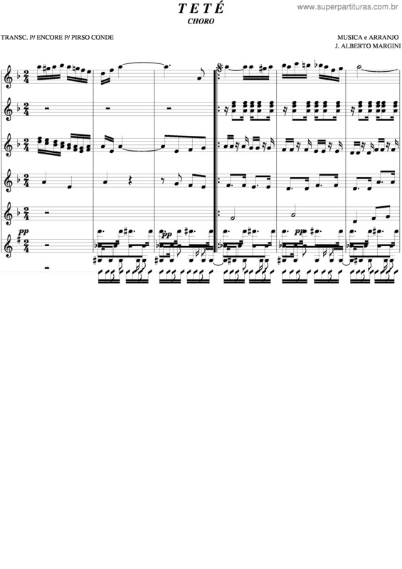 Partitura da música Teté v.2