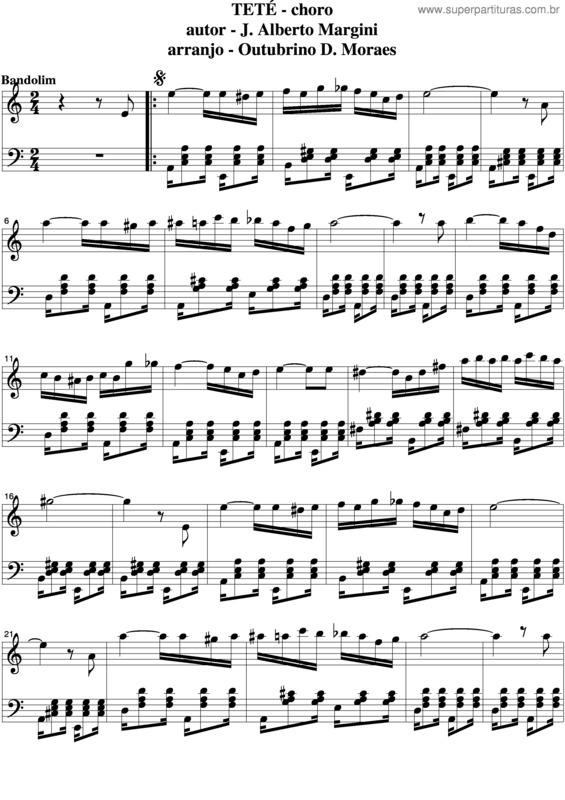 Partitura da música Teté v.4