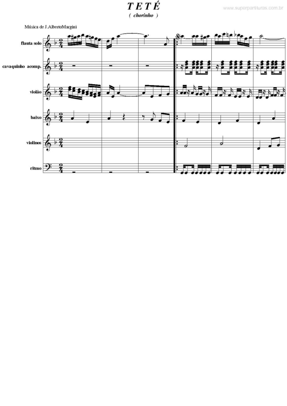 Partitura da música Teté