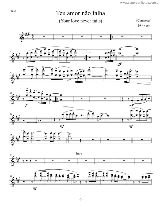 Partitura da música Teu Amor Não Falha