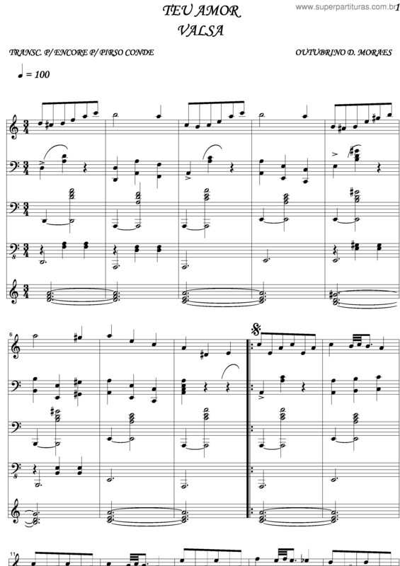 Partitura da música Teu Amor v.5