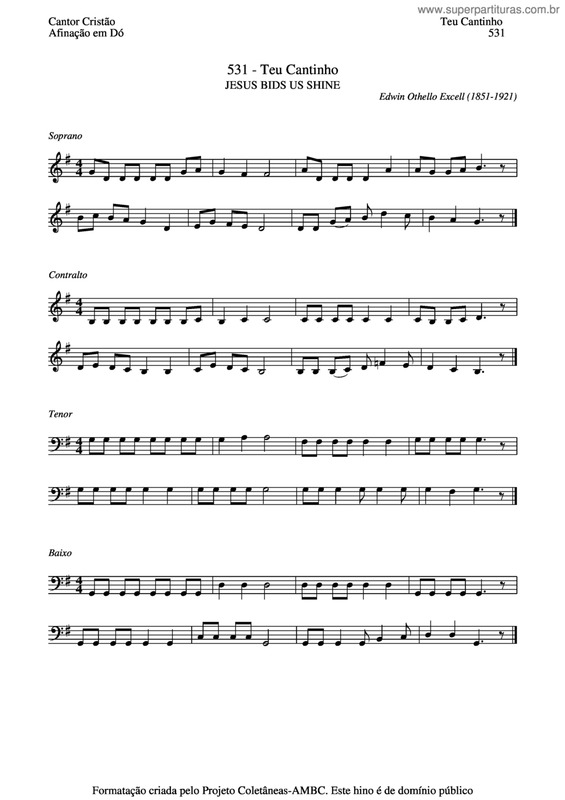 Partitura da música Teu Cantinho
