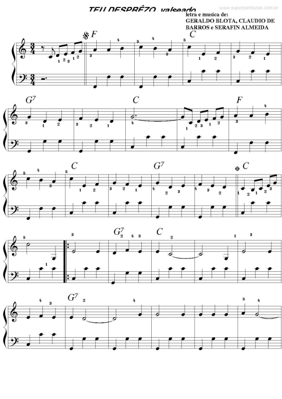 Partitura da música Teu Desprezo v.2