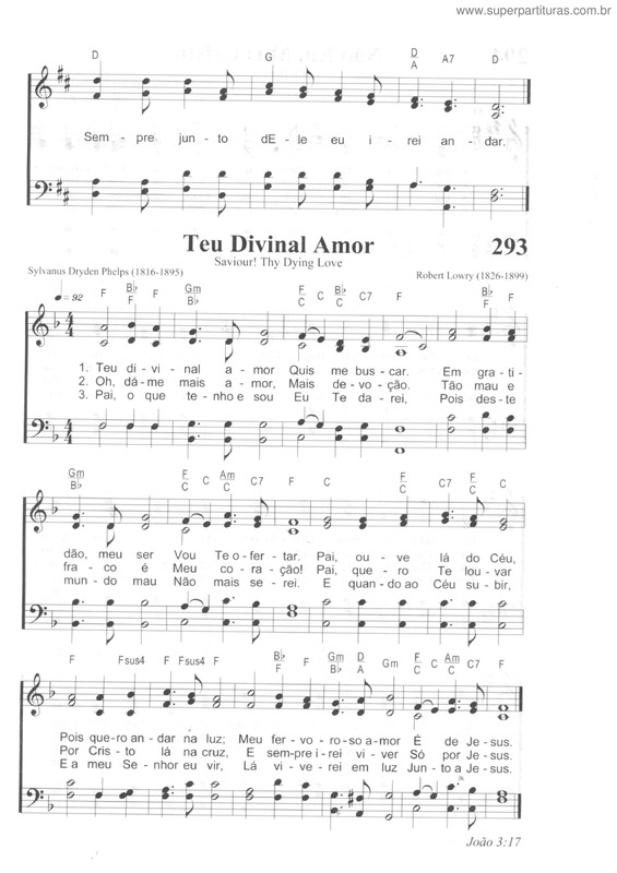 Partitura da música Teu Divinal Amor