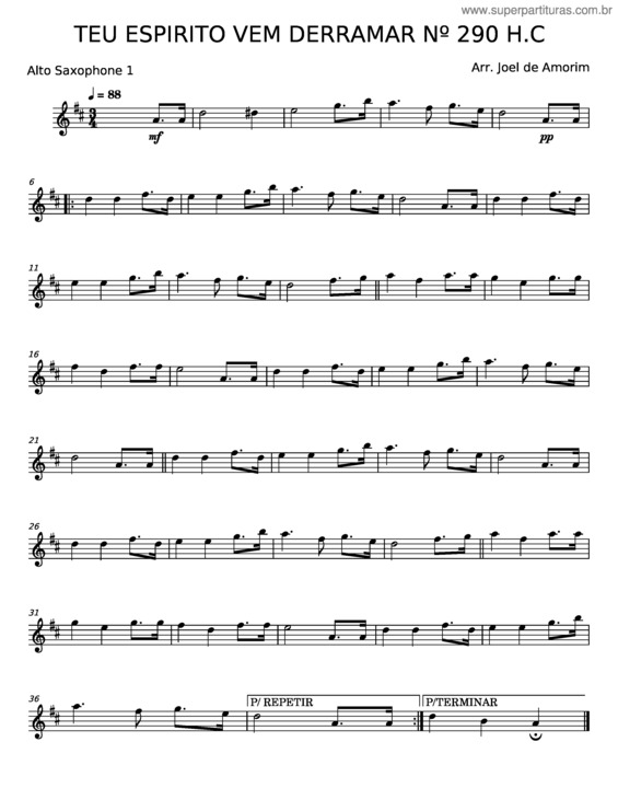 Partitura da música Teu Espirito Vem Derramar v.2