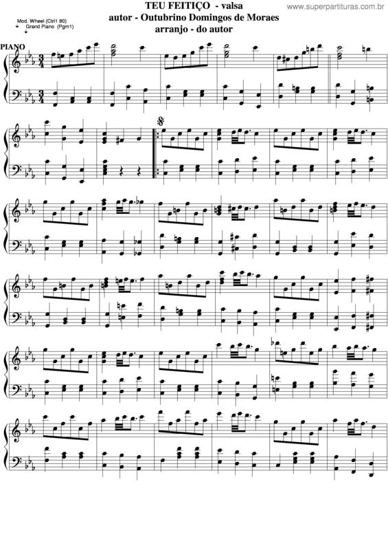 Partitura da música Teu Feitiço v.5