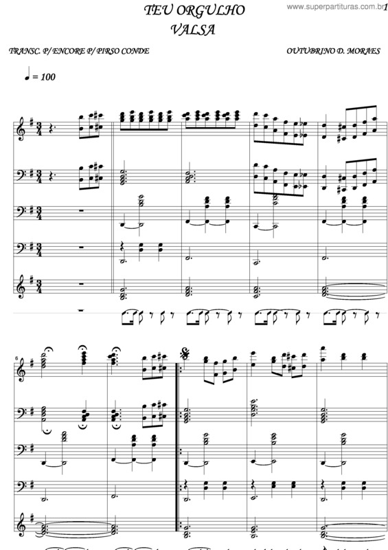 Partitura da música Teu Orgulho v.2