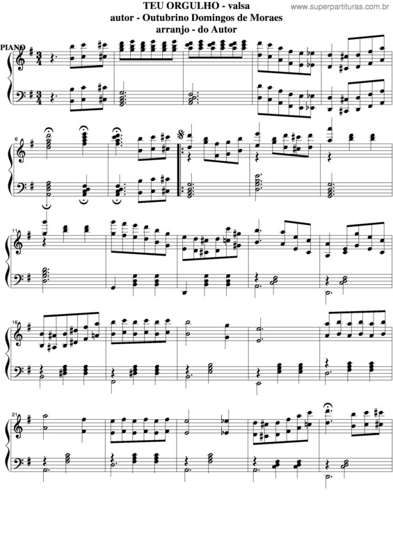 Partitura da música Teu Orgulho v.6