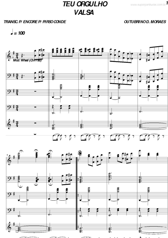 Partitura da música Teu Orgulho